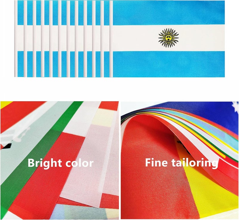 BCLin 12 Pack Argentina Desk Flags Set, Argentine Small Mini Table Office Flags with 12" Solid Black Pole, 8.2 x 5.5 Inches, Home and Office Decoration, Festival Celebrations - Image 4